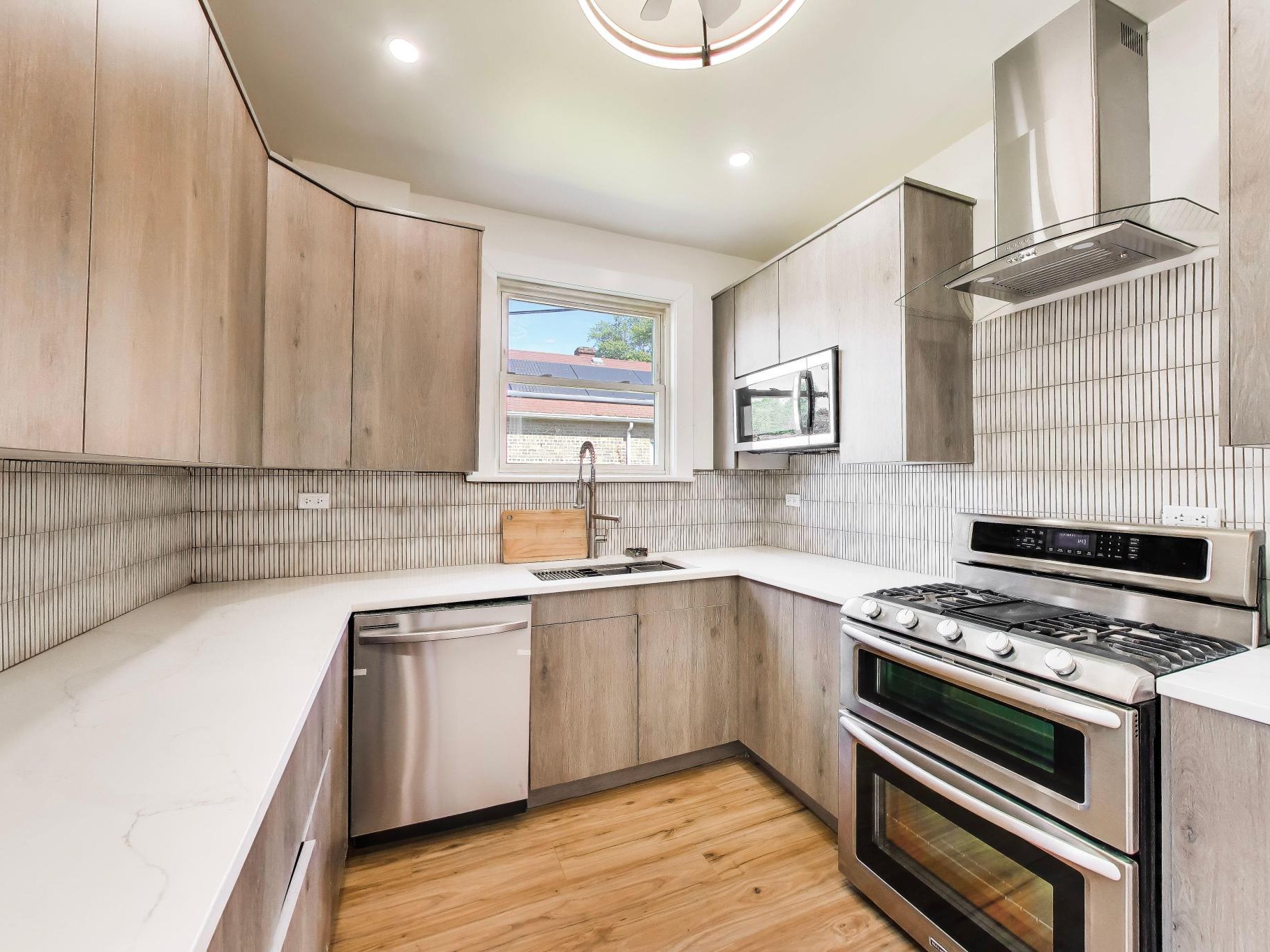 Kitchen rebuild during a unit turn — after