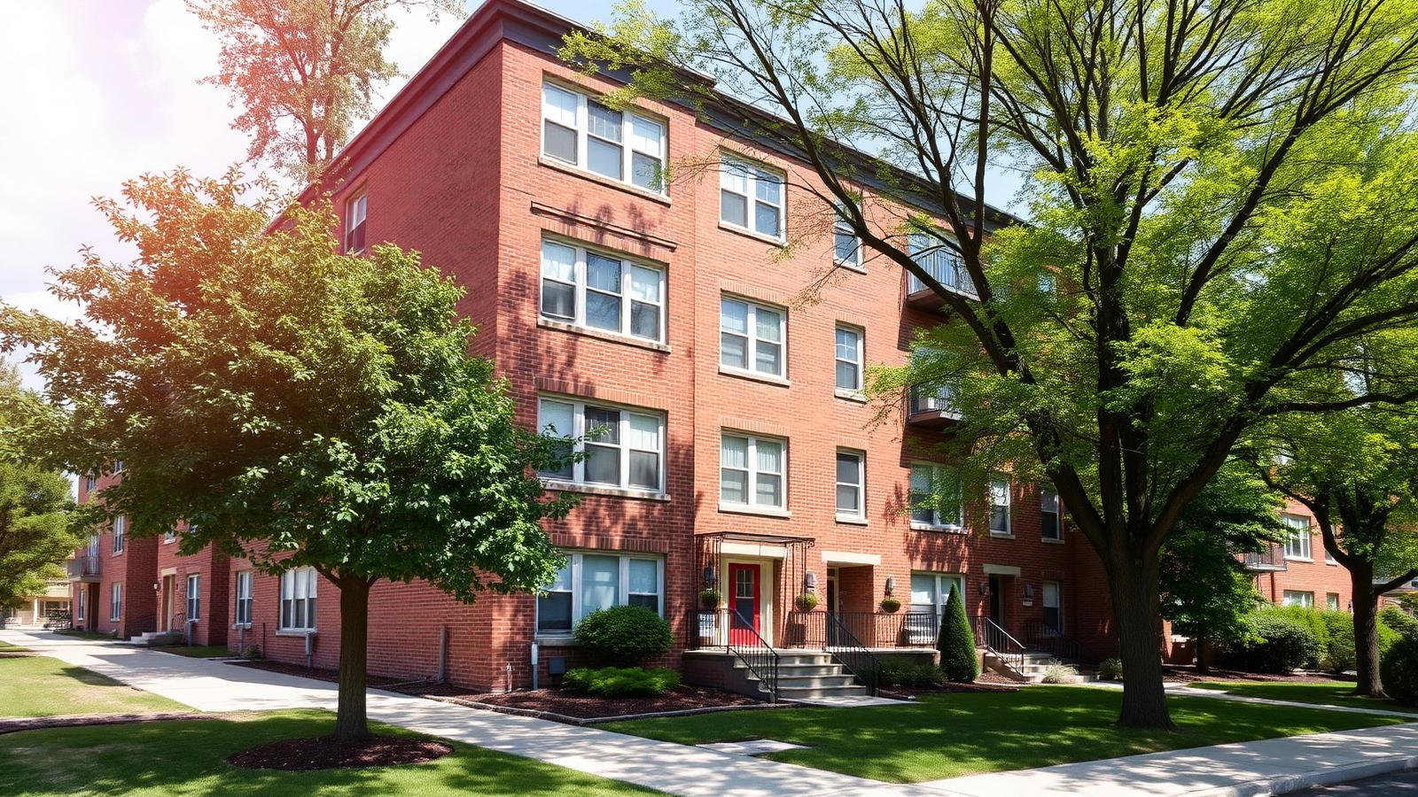 Well-maintained multi-family residential building